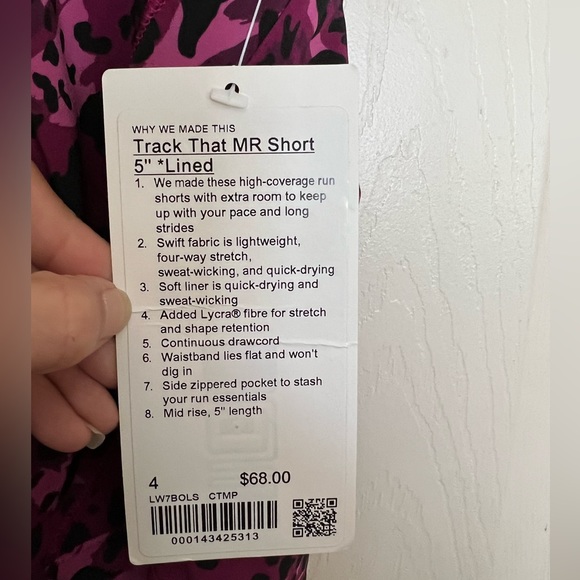 NWT Lululemon 🍋 Track That Mid-Rise Lined Short 5" inseam Cheetah Camo Size 4 - Picture 8 of 13